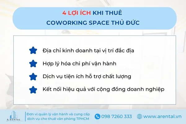 4 lợi ích khi thuê văn phòng chia sẻ Thủ Đức.