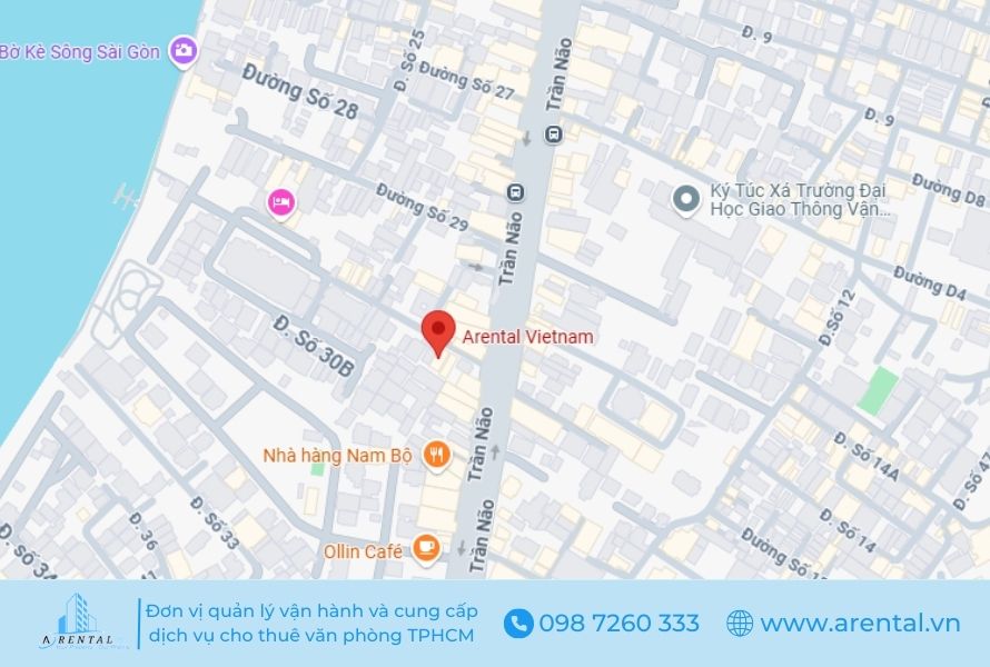 Vị trí tòa nhà cung cấp dịch vụ văn phòng chia sẻ Thủ Đức trên bản đồ.