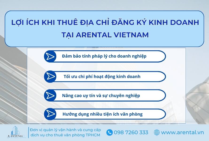 Lợi ích khi thuê địa chỉ đăng ký kinh doanh tại Arental Vietnam.