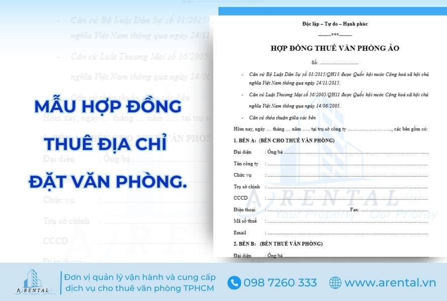 Mẫu hợp đồng thuê địa chỉ đặt văn phòng.