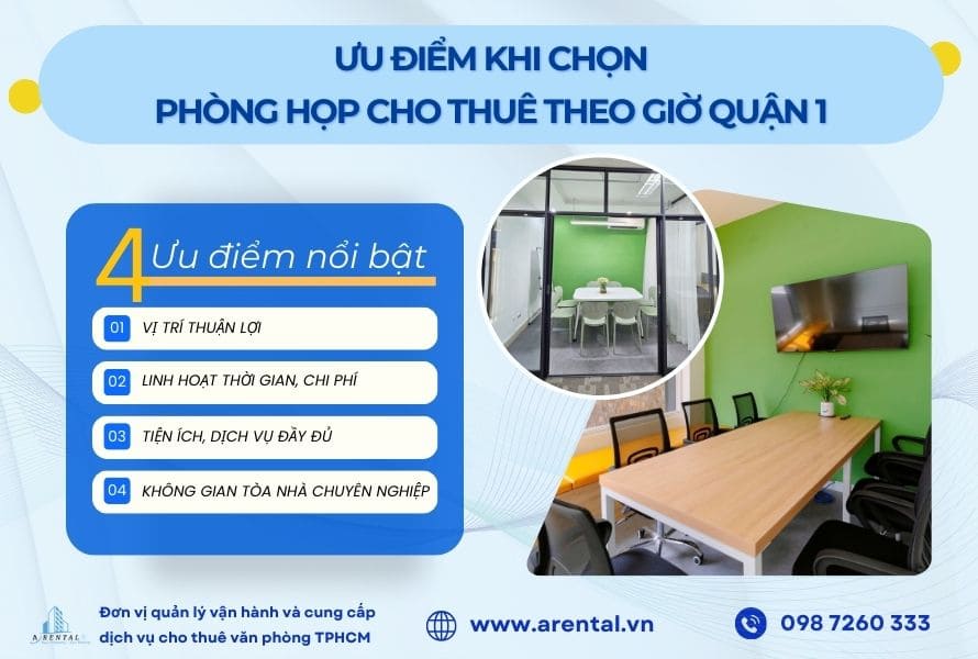 4 lợi ích khách hàng nhận được khi thuê phòng họp theo giờ Quận 1.
