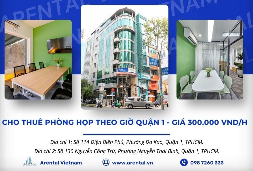 Giá phòng họp cho thuê theo giờ Quận 1.