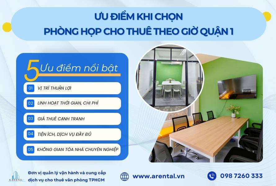 5 lợi ích khách hàng nhận được khi thuê phòng họp theo giờ Quận 1.