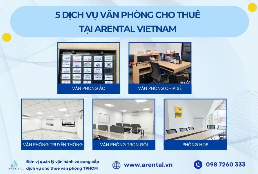 5 loại hình dịch vụ cho thuê văn phòng tại Arental Vietnam.