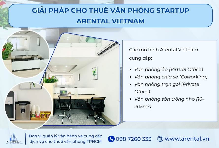 Giải pháp cho thuê văn phòng startup tại Arental Vietnam.