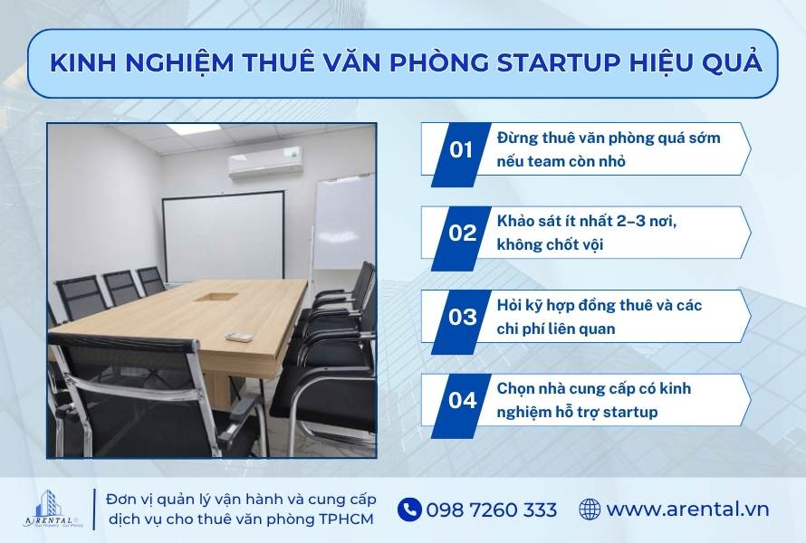 Kinh nghiệm thuê văn phòng startup hiệu quả.