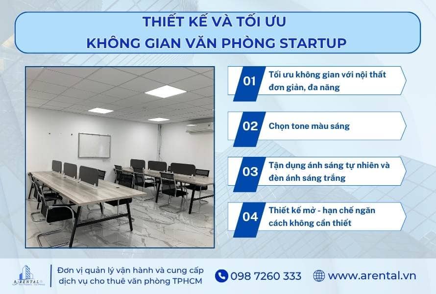 Gợi ý khi thiết kế và tối ưu không gian văn phòng startup.