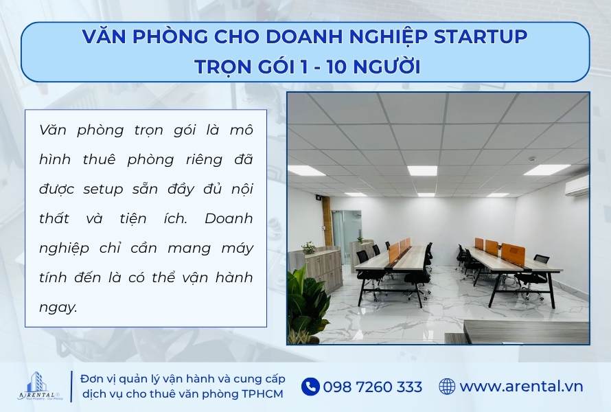 Văn phòng trọn gói cho doanh nghiệp startup.
