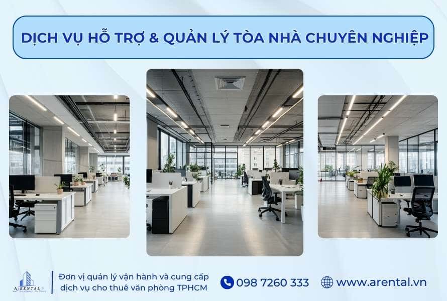 Không gian văn phòng được Arental Vietnam hỗ trợ setup nội thất.