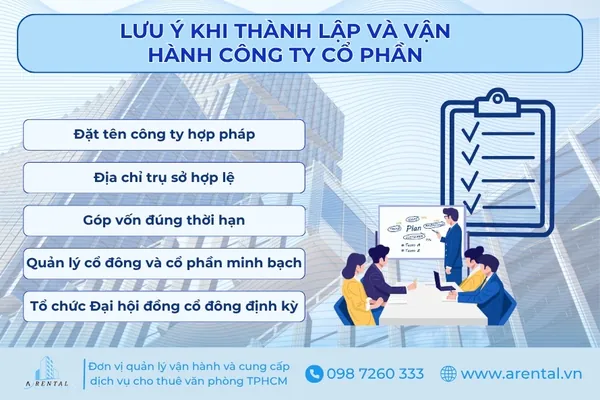 Lưu ý khi thành lập và vận hành công ty cổ phần.