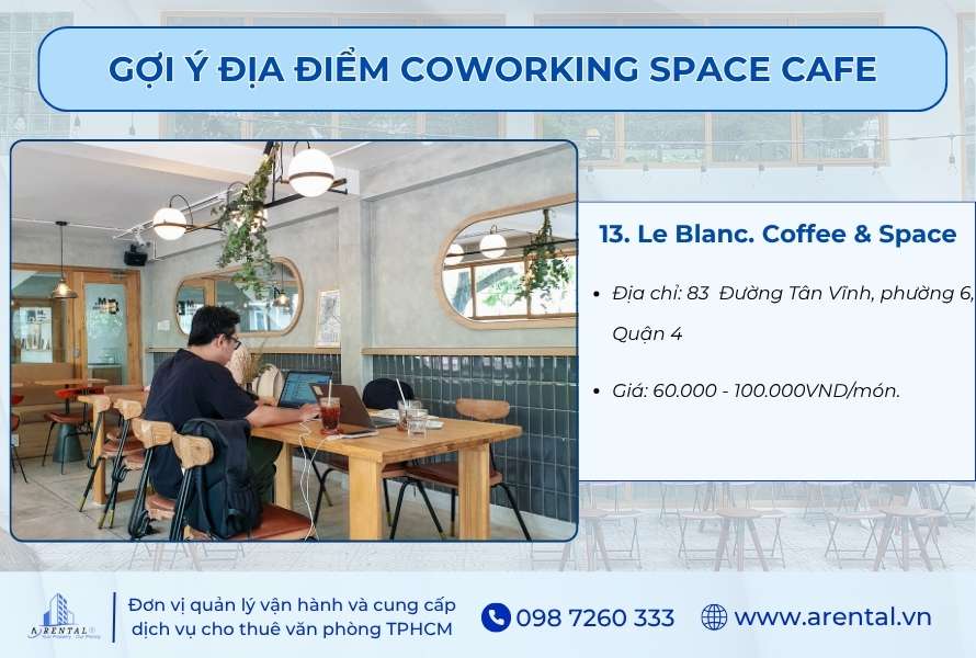 Không gian tại Le Blanc. Coffee & Space - Quận 4.