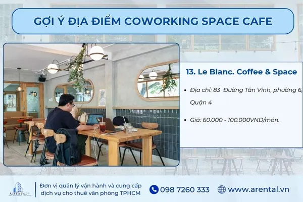 Không gian tại Le Blanc. Coffee & Space - Quận 4.