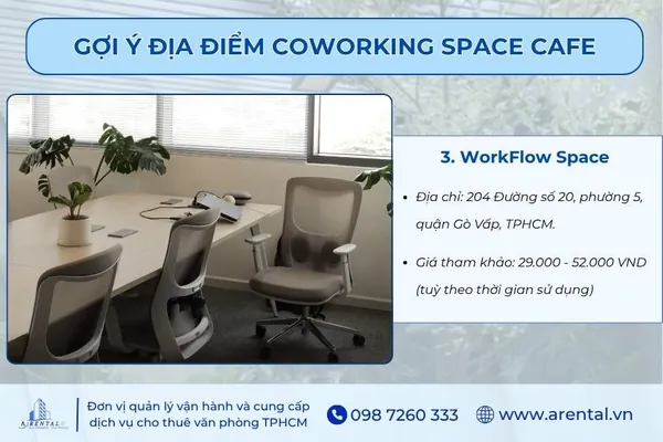 Không gian coworking space cafe tại WorkFlow Space - Quận 2.