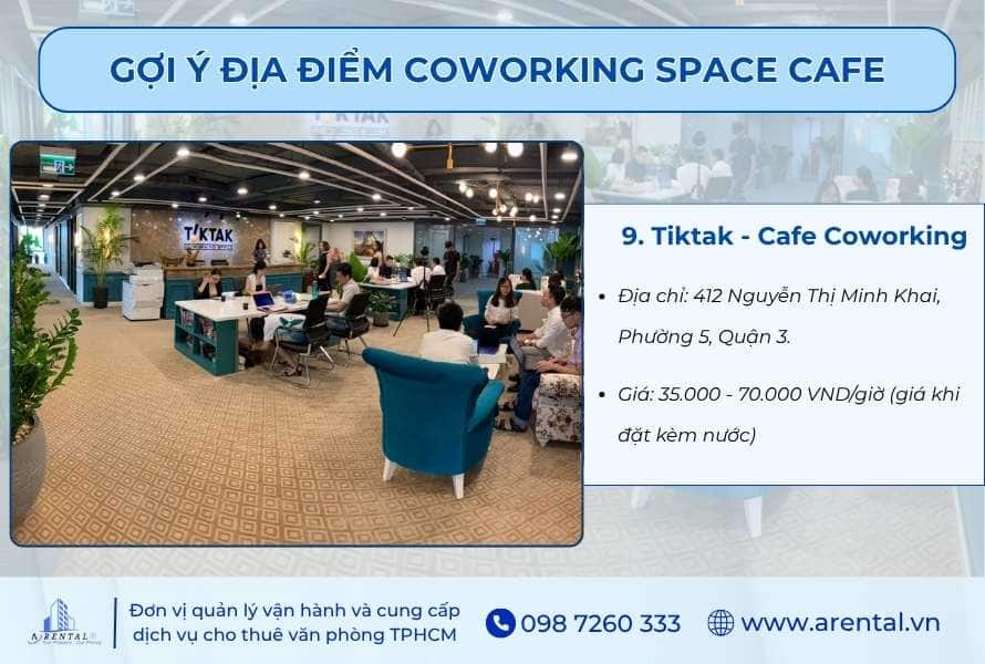 Mô hình coworking space coffee tại Tiktak.