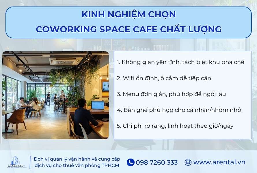 5 tiêu chí lựa chọn coworking space coffee làm việc hiệu quả.