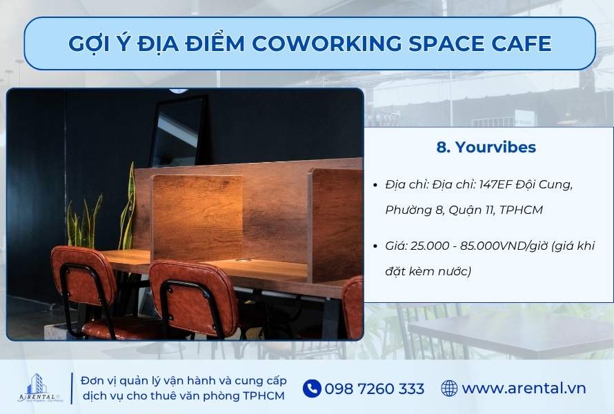 Yourvibes Coffee & Space cung cấp khu vực coworking space tại quán.