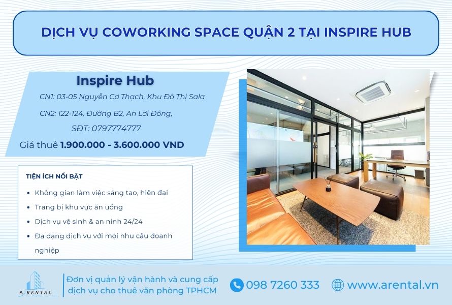 Dịch vụ coworking space Quận 2 Tại Inspire Hub.
