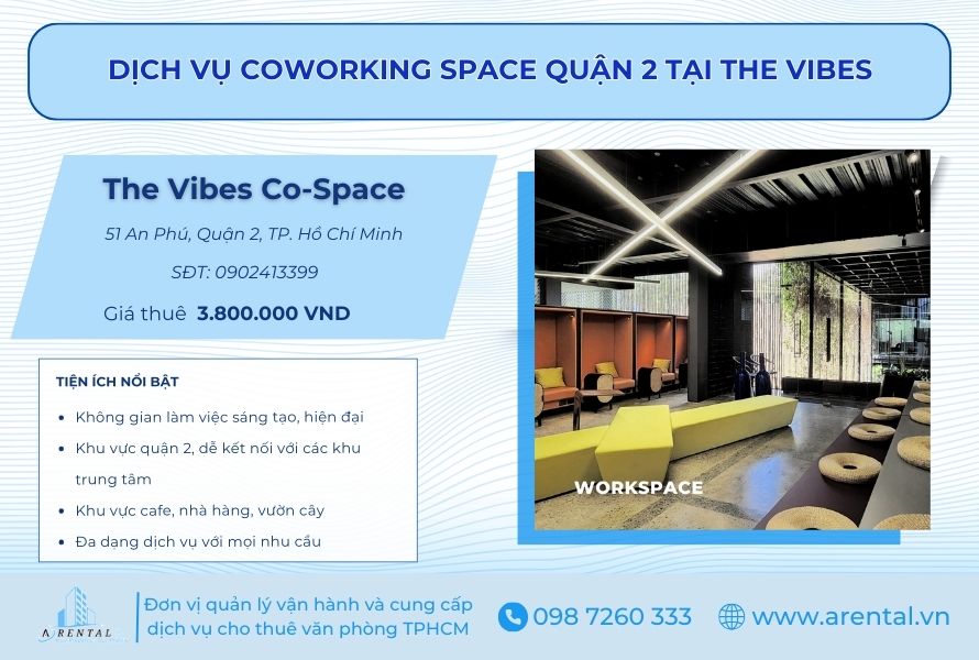 Thông tin chi tiết về Coworking space Quận 2 - The Vibes.