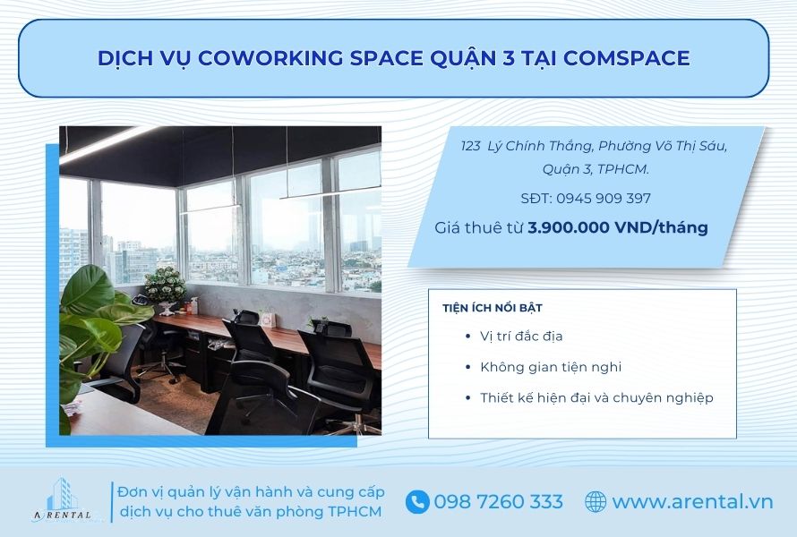 Dịch vụ Coworking Space Quận 3 Comspace.