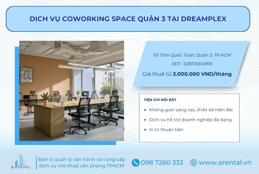Thông tin Coworking Space Quận 3 Dreamplex.