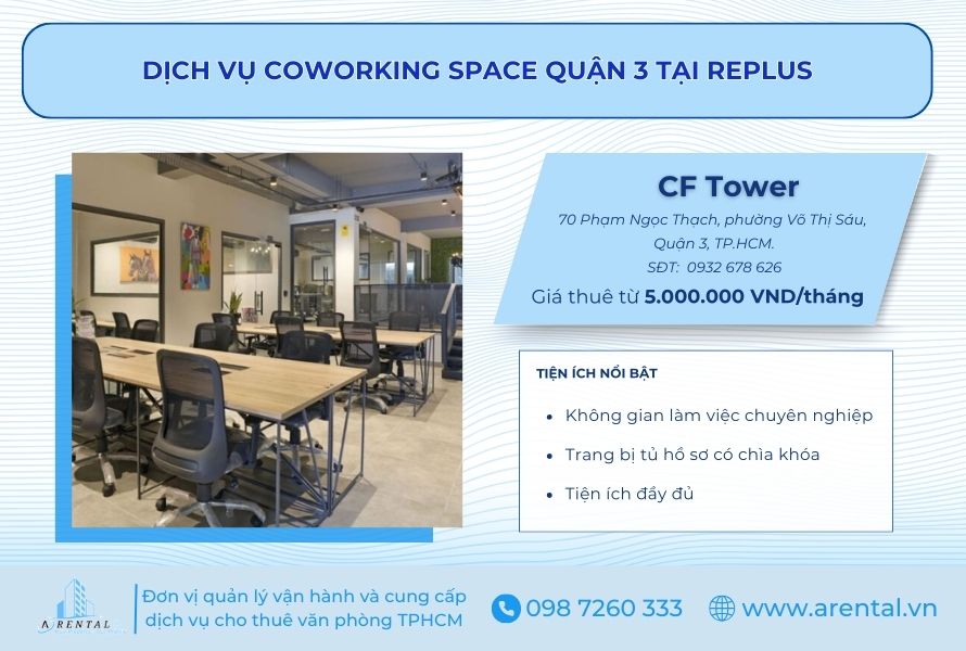Dịch vụ Coworking Space Quận 3 Tại Replus.
