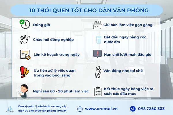10 thói quen tốt cho dân văn phòng.