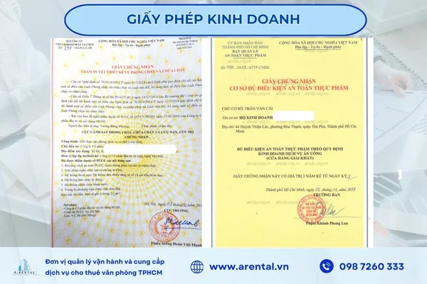 Hình ảnh ví dụ về giấy phép kinh doanh.