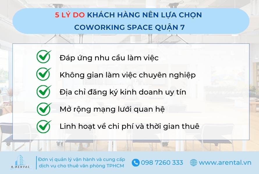5 lý do khách hàng nên lựa coworking space tại Quận 7.