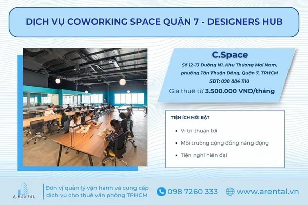Coworking space quận 7 tại Designers Hub.