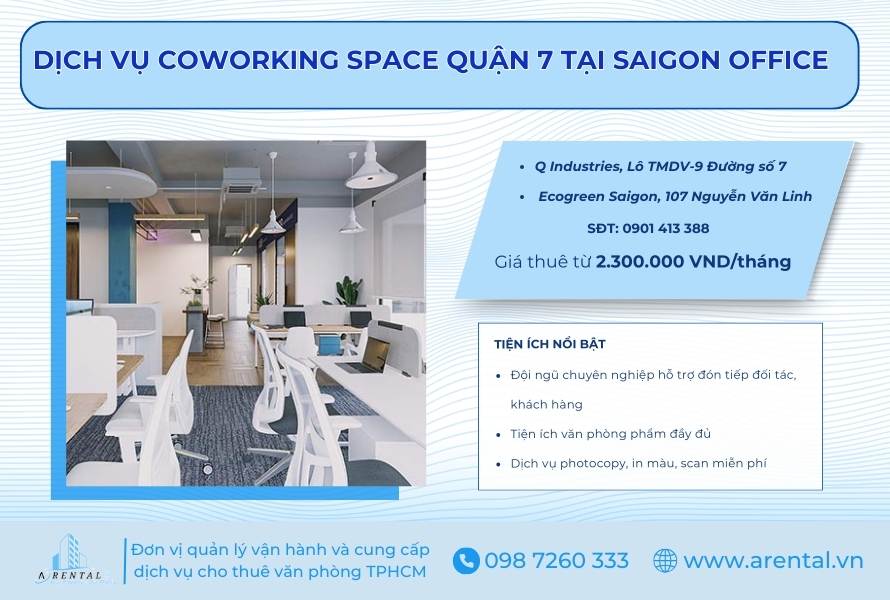 Đơn vị cung cấp coworking space ở quận 7 - Saigon Office.