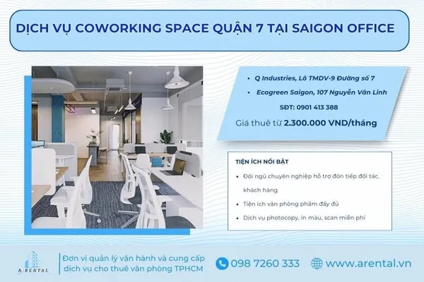 Đơn vị cung cấp coworking space ở quận 7 - Saigon Office.