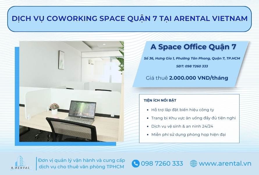 Thông tin đơn vị cung cấp dịch vụ coworking space ở quận 7 - Arental Vietnam.