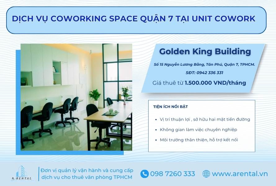 Thông tin về coworking space tại Quận 7 của Unit Cowork.