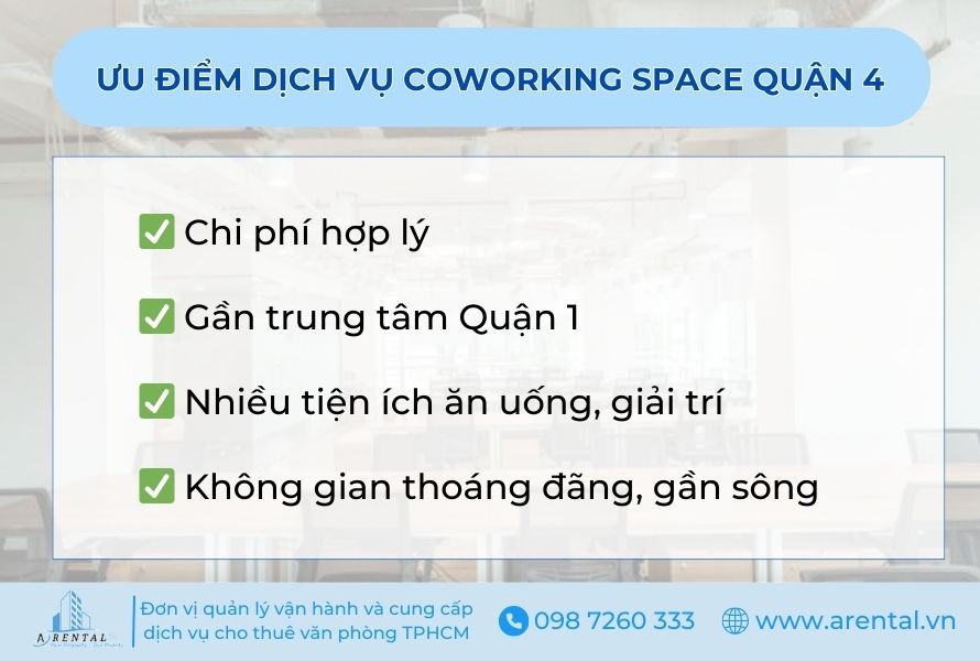 Ưu điểm dịch vụ Coworking Space Quận 4.