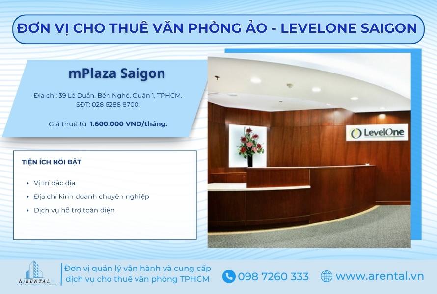Cho thuê văn phòng quận 1 tại LevelOne Saigon.