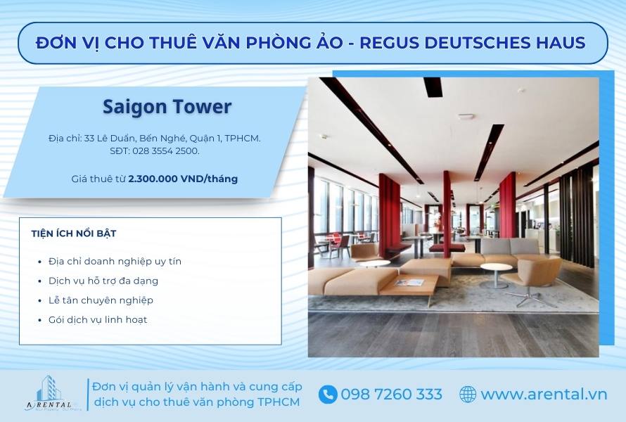 Cho thuê văn phòng ảo Quận 1 - Regus Deutsches Haus.
