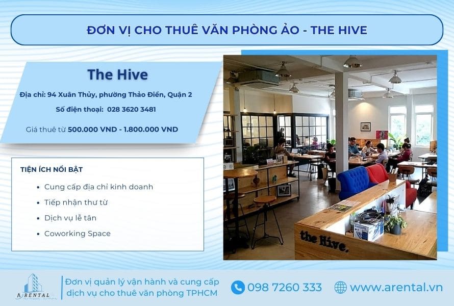 Thông tin về đơn vị cung cấp văn phòng ảo Quận 2 - The Hive Thảo Điền.