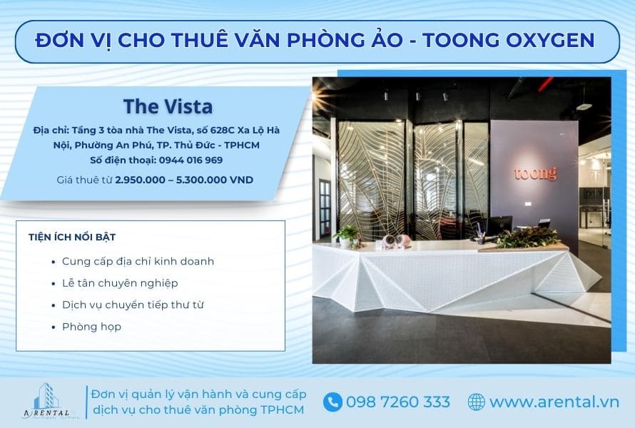 Thông tin về đơn vị cho thuê văn phòng ảo Quận 2 - Toong Oxygen.