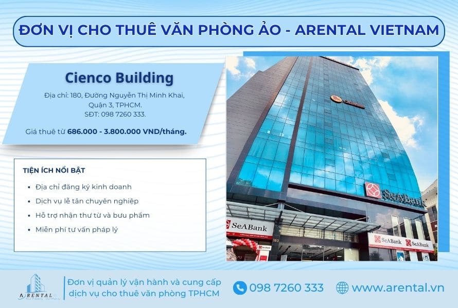 Dịch vụ văn phòng ảo Quận 3 tại Arental Vietnam.