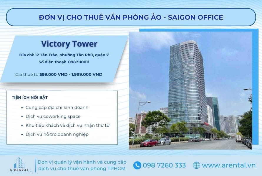 Dịch vụ cho thuê văn phòng ảo quận 7 - Saigon Office Victory Tower.
