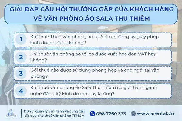 Giải đáp câu hỏi thường gặp liên quan đến dịch vụ cho thuê văn phòng ảo Sala.
