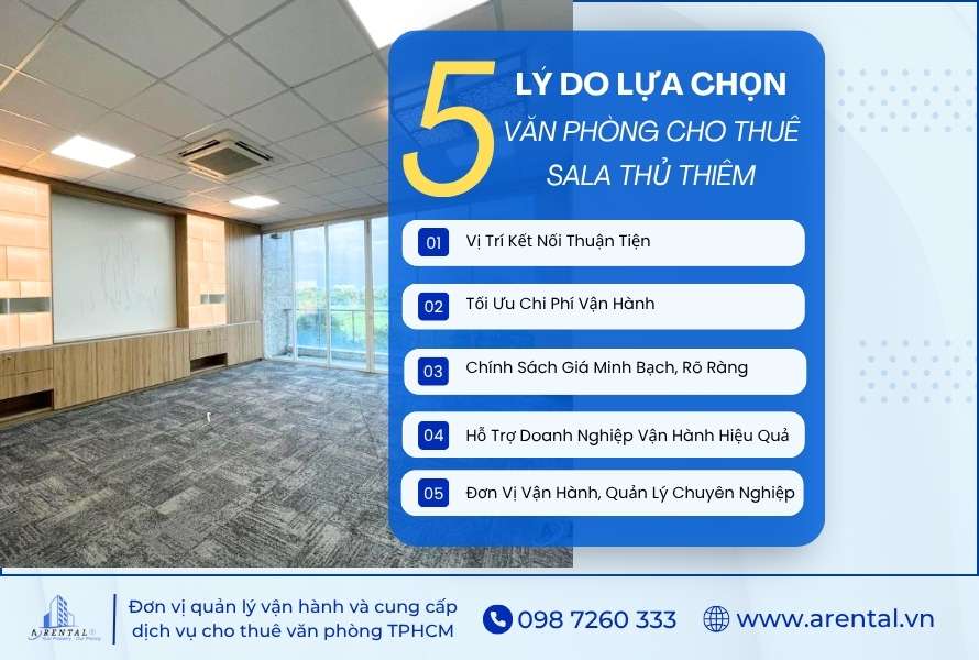 5 lý do doanh nghiệp nên lựa chọn dịch vụ cho thuê văn phòng Sala voiws Arrental Vietnam.