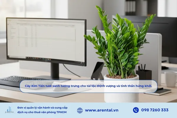 Cây Kim Tiền tươi xanh tượng trưng cho tài lộc thịnh vượng và tinh thần hứng khởi.
