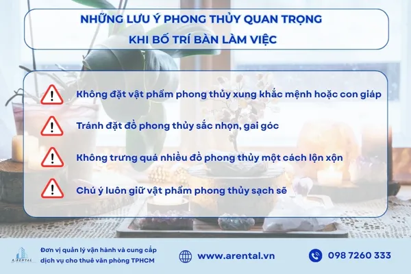 Những lưu ý phong thủy quan trọng khi bố trí bàn làm việc.
