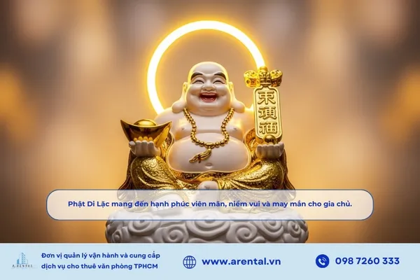 Phật Di Lặc mang đến hạnh phúc viên mãn, niềm vui và may mắn cho gia chủ.