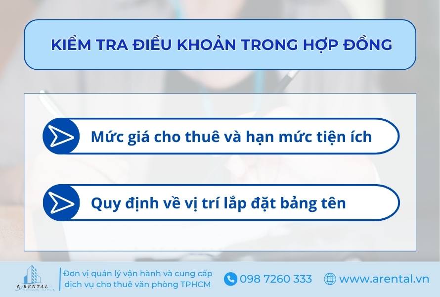 Kiểm tra điều khoản quan trọng trong hợp đồng.