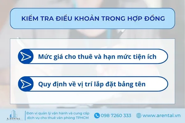 Kiểm tra điều khoản quan trọng trong hợp đồng.