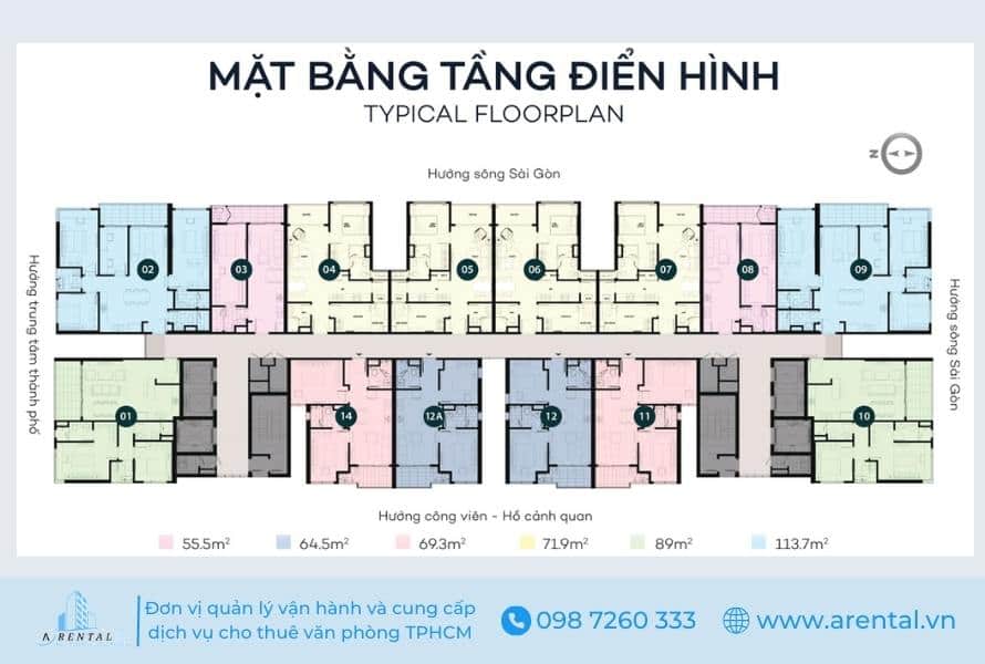 Mặt bằng tầng điển hình.