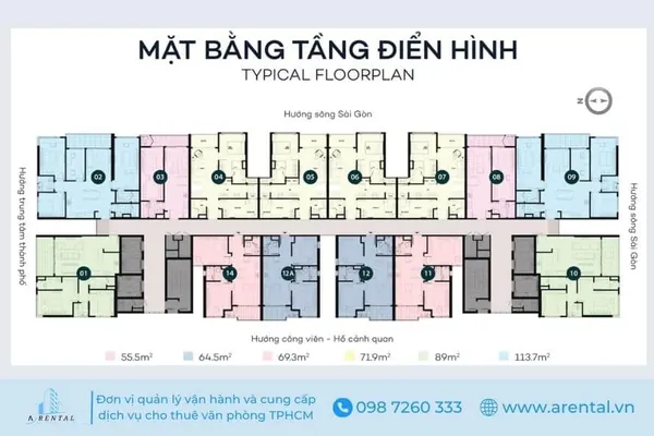 Mặt bằng tầng điển hình.