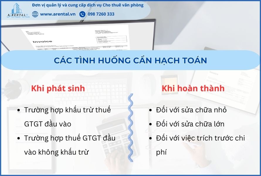 Các tình huống cần phải hạch toán.